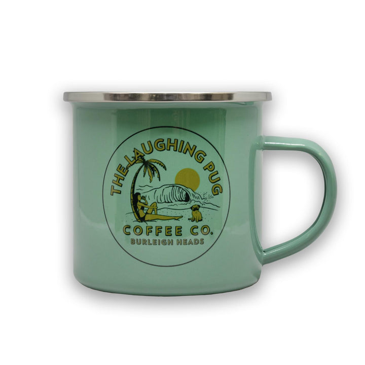 Laughing Pug Enamel Mug
