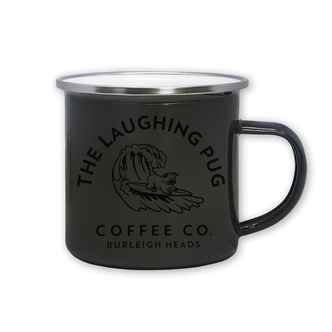 Laughing Pug Enamel Mug