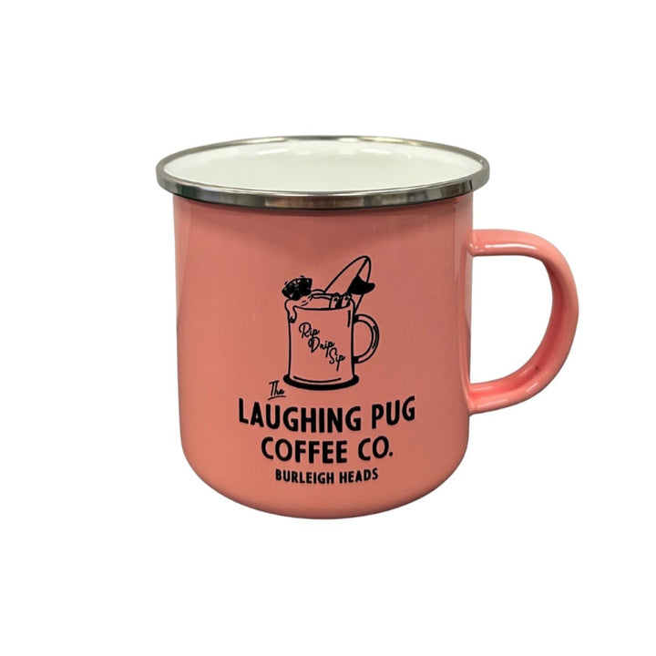Laughing Pug Enamel Mug