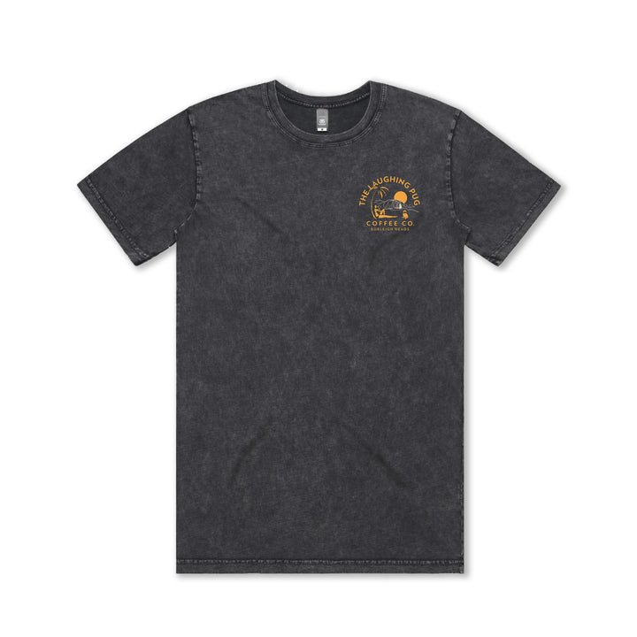 BLACK STONEWASH STAPLE TEE (BEACH LOGO)