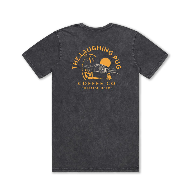 BLACK STONEWASH STAPLE TEE (BEACH LOGO)
